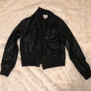 Black leather jacket